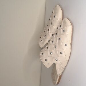 Lenja Flat Woven Mule with Studs Size 8.5